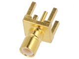 Soclu SMB Drept 50&Omega; THT Cablu PTFE Aurit