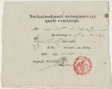 Valahia 1842 inam cu sigiliul Caimacamiei de Trei plata stafeta 4 cai la Calarasi semnat de Secretarul statului Costache Sutzu