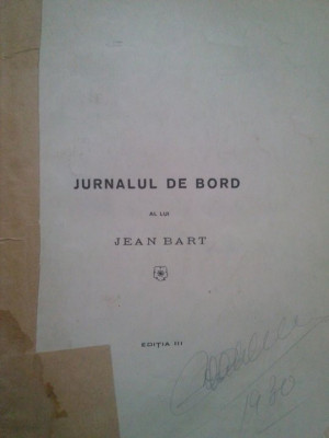 Jurnalul de bord al lui Jean Bart foto