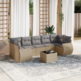 Gossi set canapele de gradina, 8 piese, cu perne, bej, poliratan