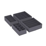 Set 4 Organizatoare lenjerie pentru sertar, Salestore.ro&reg; cu pereti rigidizati, pliabile, Gri inchis