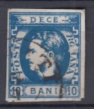 ROMANIA1869 LP 26 REGELE CAROL I CU FAVORITI VALOAREA 10 BANI ALBASTRU STAMPILAT