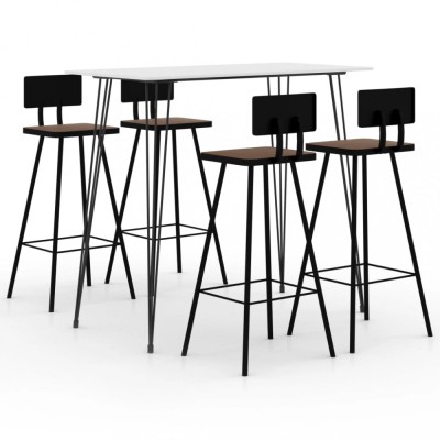 Set mobilier de bar, 5 piese, alb foto