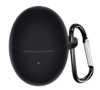 Husa compatibila cu castile wireless Huawei FreeBuds 5, culoarea neagra cu carlig prindere foto
