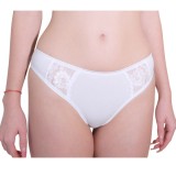 Cumpara ieftin Chilot Clasic Bumbac și Elastan, Detalii Elegante de Dantelă - C1517 - XXL - Alb
