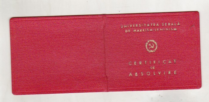 bnk div Certificat de absolvire Universitatea serala de marxism-leninism 1960