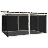 Cumpara ieftin Foisor cu pereti din plasa, crem, 4x3 m, otel