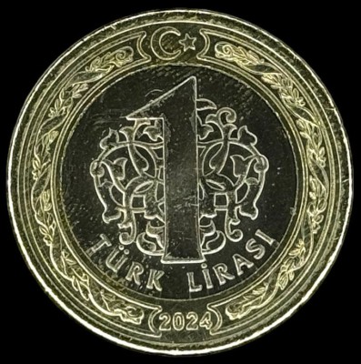 TURCIA 1 LIRA 2024 , Bimetal - grosime 1,67 mm , KM 1575 , a UNC / UNC foto