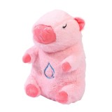 Cumpara ieftin Jucarie de plus Capibara KidMania&reg; cu functie de respiratie, melodii si lumina pentru copii, 25 cm, roz