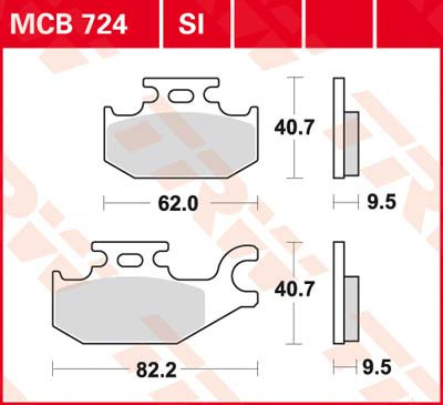 Set placute frana TRW MCB724SI - Bombardier Outlander - Traxter - Outlander - CAN-AM - Yamaha YFM Big Bear - Kodiak - Grizzly foto