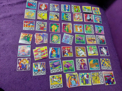 Lot 48 buc.1995 Cartoon Network Colectii autocolante Originale din albumu PANINI foto