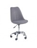 Scaun birou copii HM Coco 4, Ergonomic, Stofa, Cadru metalic, Inaltime ajustabila, Roti pivotante, 80 kg, Gri deschis