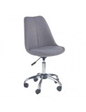 Scaun birou copii HM Coco 4, Ergonomic, Stofa, Cadru metalic, Inaltime ajustabila, Roti pivotante, 80 kg, Gri deschis
