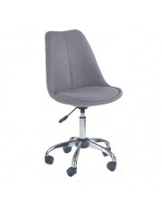 Scaun birou copii HM Coco 4, Ergonomic, Stofa, Cadru metalic, Inaltime ajustabila, Roti pivotante, 80 kg, Gri deschis