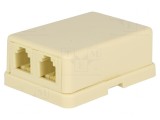 Soclu RJ11 dublu 6p4c cu terminal şurub 58mm