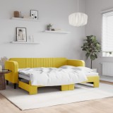 VidaXL Pat de zi cu extensie, galben, 80x200 cm, catifea
