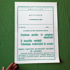 Afis vechi cinematograf, afis vechi de colectie perioada comunista - agricultura