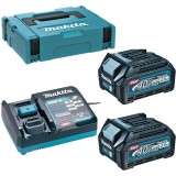 Makita 191J81-6 XGT - Set 2 acumulatori si incarcator Li-Ion 40 V 2.5 Ah incarcare rapida valiza speciala