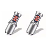 Cumpara ieftin Set 2 becuri auto LED cu lupa 1157 BAY15D P21 5W, BZRSH , cu 21 de LED-uri, 2 faze, lumina rosie, pozitie si stop pe frana