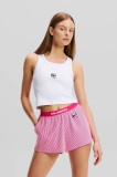 Karl Lagerfeld top de pijama din bumbac IKON femei, culoarea alb, bumbac, A2W45008