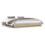 Cumpara ieftin Cadru de pat, stejar sonoma, 200x200 cm, lemn prelucrat