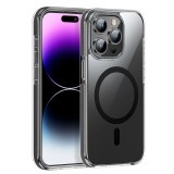 Cumpara ieftin Husa HOCO, compatibila cu MagSafe pentru IPHONE 15, transparenta cu margini negre, Negru