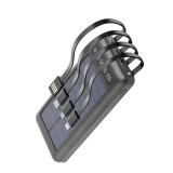 Baterie Externa Solara, 12000 mAh, Cabluri USB, Type-C, MicroUSB si Lightning