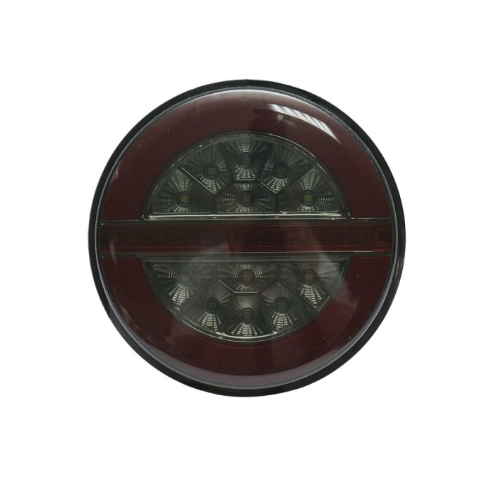 Lampa stop spate rotunda LED NEON fumuriu 12-24V cu 4 functii 140x35mm Breckner Germany