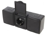 Conector Alimentare AC 250V 16A Negru Murale