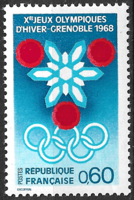 Franța - 1967 - Jocurile Olimpice de Iarnă - serie neuzată (T139) foto