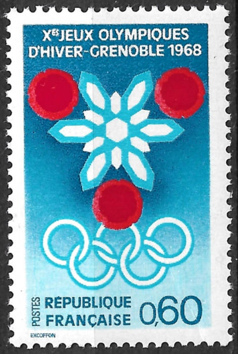 Franța - 1967 - Jocurile Olimpice de Iarnă - serie neuzată (T139)
