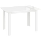 HOMCOM Masă Extensibilă pentru 4-6 Persoane cu Panouri Rabatabile, 120-160x80x78 cm, Alb Lucios | Aosom Romania