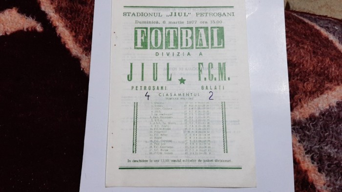 program Jiul - FCM Galati