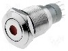 Intrerupator anti-vandalism, ON-ON, &Oslash;16mm, ONPOW - LAS2-GQF-11ZD/R12V/S-P