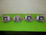 PORTELAN japonez IMARI seria EMPRESS cu filigran CAP DE GEISHA - set 4 cesti, Seturi