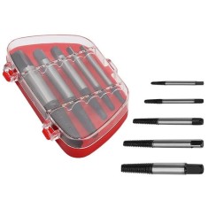 Set 5 suruburi extractoare pentru filete uzate,suruburi rupte cu carcasa depozitare inclusa