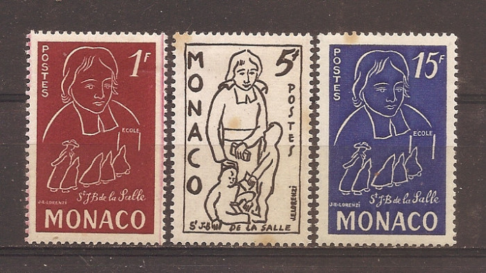 Monaco 1954 - 300 ani de la nașterea Sf. Jean-Baptiste de la Salle,1651-1719,MNH