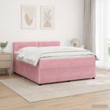 Cumpara ieftin Pat boxspring cu saltea cu headboard Roz 180 x 200 cm Catifea