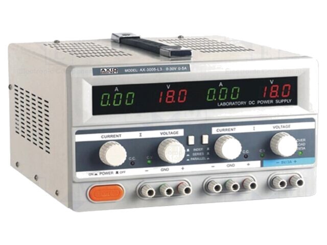Alimentator laborator liniar multicanal AXIOMET 0-30VDC 0-5A