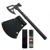 Cumpara ieftin Set topor si spray paralizant autoaparare DEPOX&reg;, otel inoxidabil, negru, 42 cm/120 ml, teaca inclusa