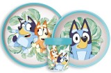 Cumpara ieftin Set de masa Disney Bluey, antiderapant, din plastic pentru cuptorul cu microunde