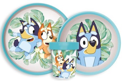 Set de masa Disney Bluey, antiderapant, din plastic pentru cuptorul cu microunde foto