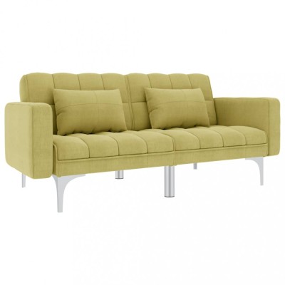 Canapea extensibilă, verde, material textil foto