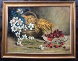 Cumpara ieftin I. Dragomir-"Natură statică cu flori şi fructe" - pictură veche