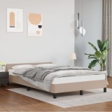 VidaXL Cadru de pat cu tăblie fără saltea, cappuccino, 140x190 cm