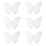 Set Autocolante Acrilice, 3D, Fluturi, 6 Bucăți, Argintii, Oem