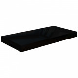 VidaXL Raft de perete suspendat, negru extralucios, 50x23x3,8 cm, MDF