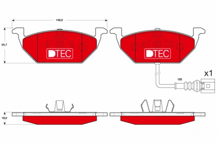 TRW GDB1658DTE DTEC COTEC set placute frana,frana disc