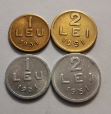 1 leu ?i 2 lei 1951, aluminiu ?i cupru-nichel - zinc. foto