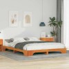 VidaXL Cadru de pat de podea Maro 160 x 210 cm Lemn masiv 872904